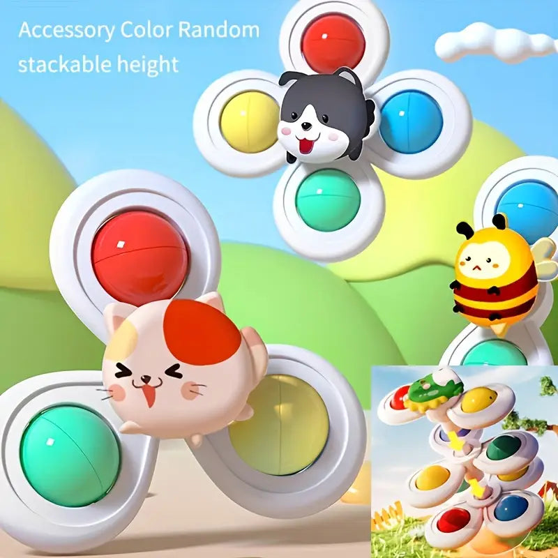 Cool and Fun Suction Cup Spinning Top Toy