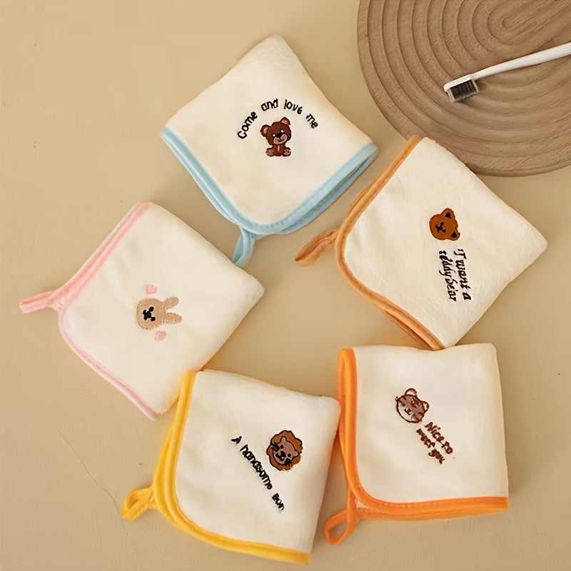 5pcs Soft and Comfortable Baby Washcloths, Square Towels