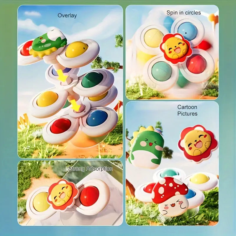 Cool and Fun Suction Cup Spinning Top Toy