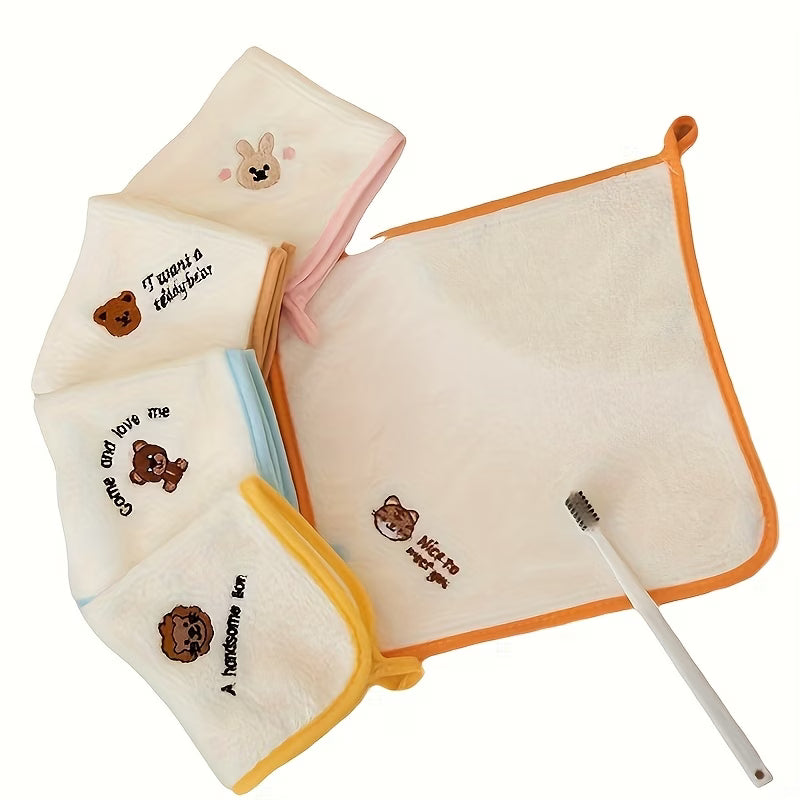 5pcs Soft and Comfortable Baby Washcloths, Square Towels