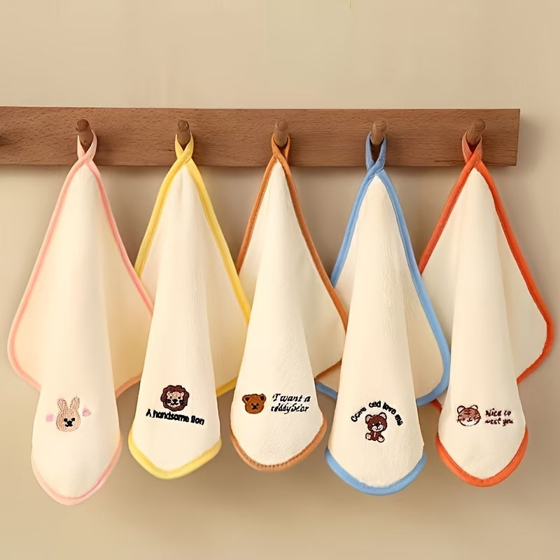 5pcs Soft and Comfortable Baby Washcloths, Square Towels