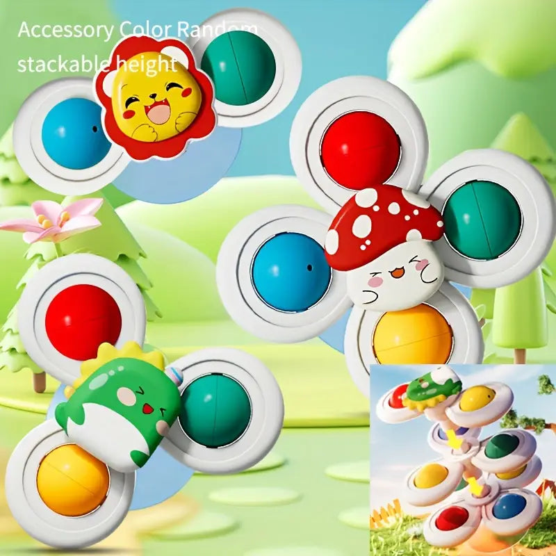 Cool and Fun Suction Cup Spinning Top Toy